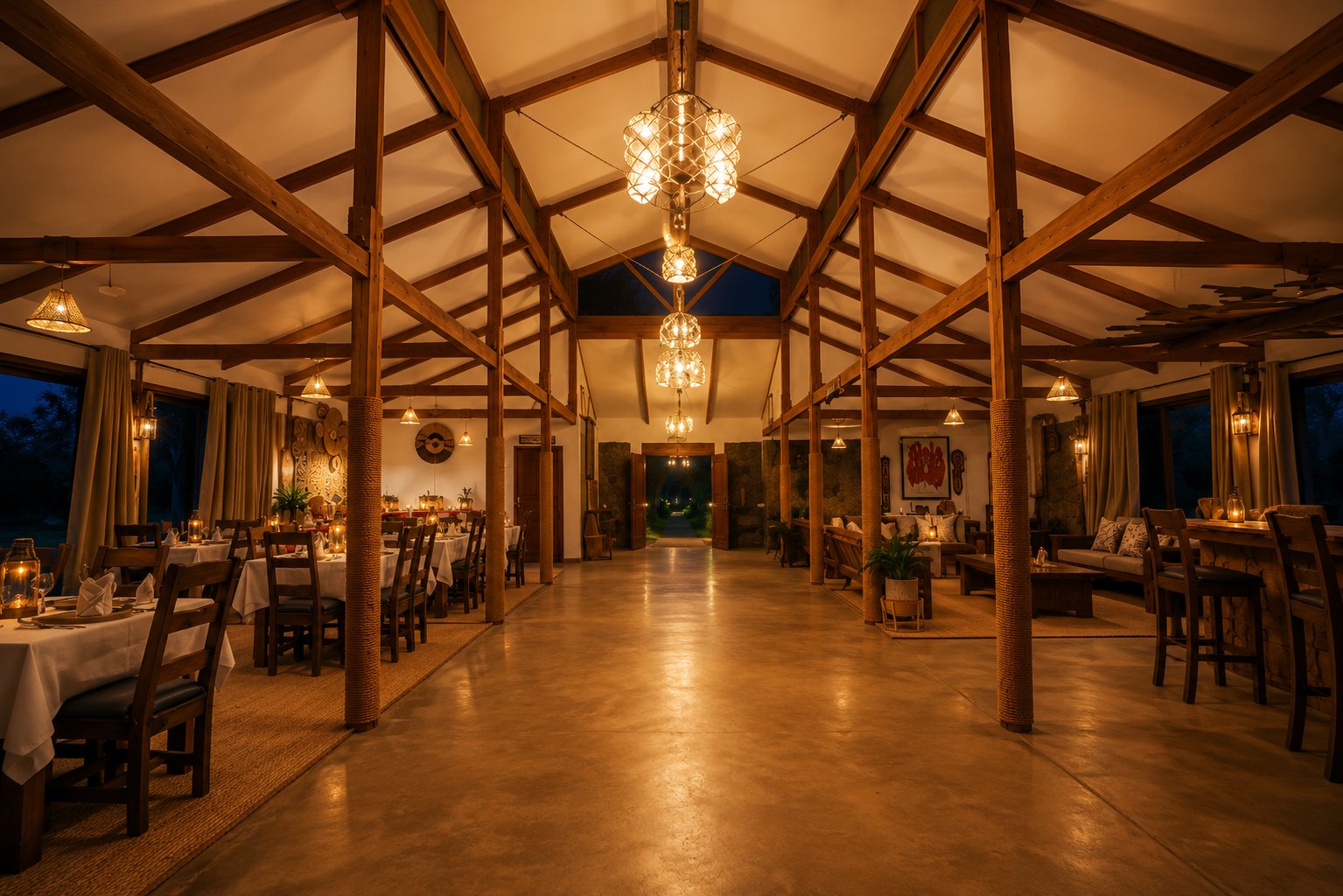 Elegant lodge dining room